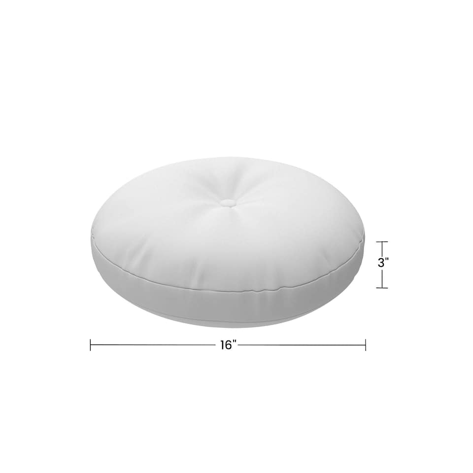 image 1 of Covers&All Button Tufted Round Seat Cushion, Pillows for Patio Benches or Chairs Cushions, 16 x 3 Inch, Grey, Gray