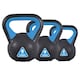 image 1 of Azure 12kg 3-Piece Vinyl Kettlebell Set: 2kg, 4kg and 6kg | Multi | Black and Blue | Not provided