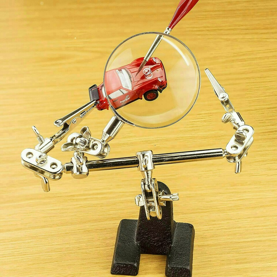 image 1 of Helping Hand Model Hobby Artist Magnifying Glass with 2 x Articulated Arms