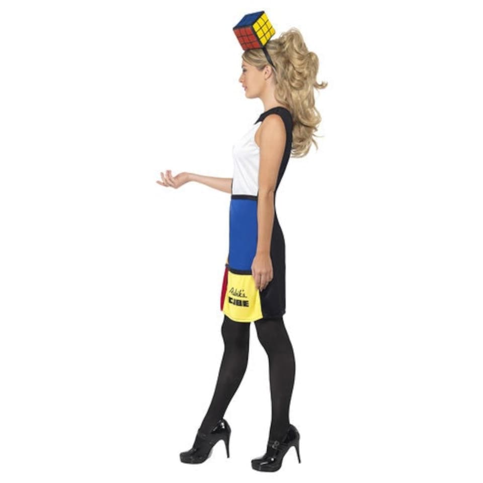 image 1 of Rubik's Cube Fancy Dress Costume Ladies Medium - UK 12-14 Multi | 12
