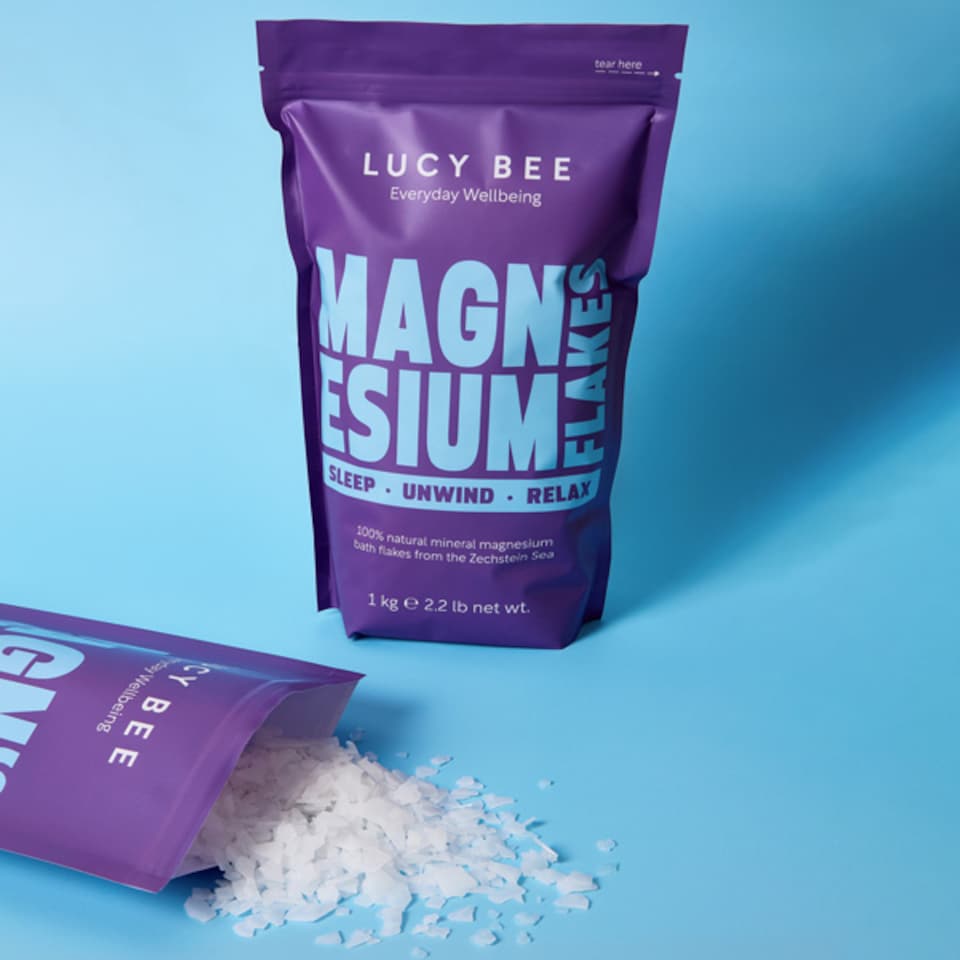 image 1 of Lucy Bee Pure Zechstein Magnesium Flakes Relaxing Bath & Foot Soak 1kg