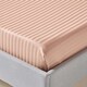 image 2 of Homescapes Taupe Beige Egyptian Cotton Satin Stripe Flat Sheet 330 TC, Super King Cream | Super King