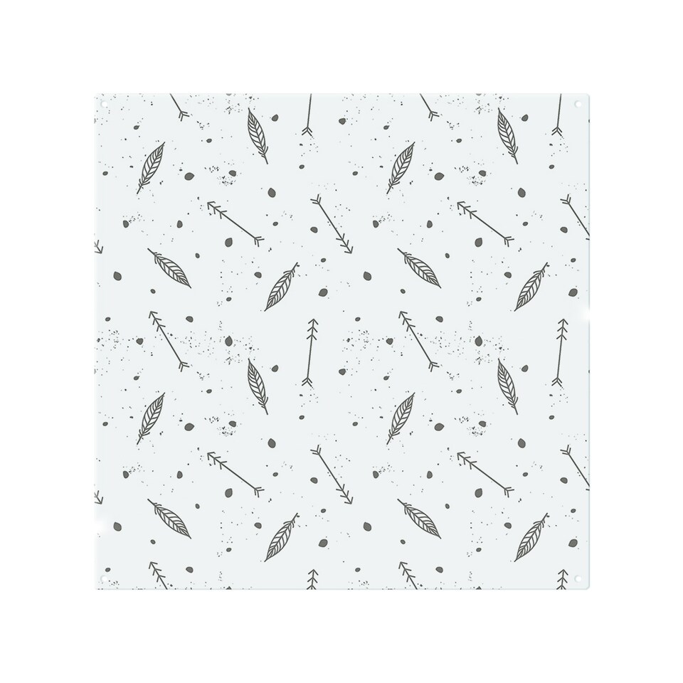 image 1 of Feathers And Arrows In Boho Style Splash Back | White