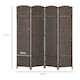 image 3 of HOMCOM 4 Panel Folding Room Divider, Freestanding Privacy Screen for Living Room, Bedroom and Office, 160 x 170cm, Brown | Brown