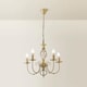 image 4 of ValueLights Memphis Antique Brass 5 Way Chandelier & Bulbs | Gold
