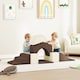 image 1 of AIYAPLAY Kids Soft Play Set, 7 Piece Foam Climbing Blocks, Brown