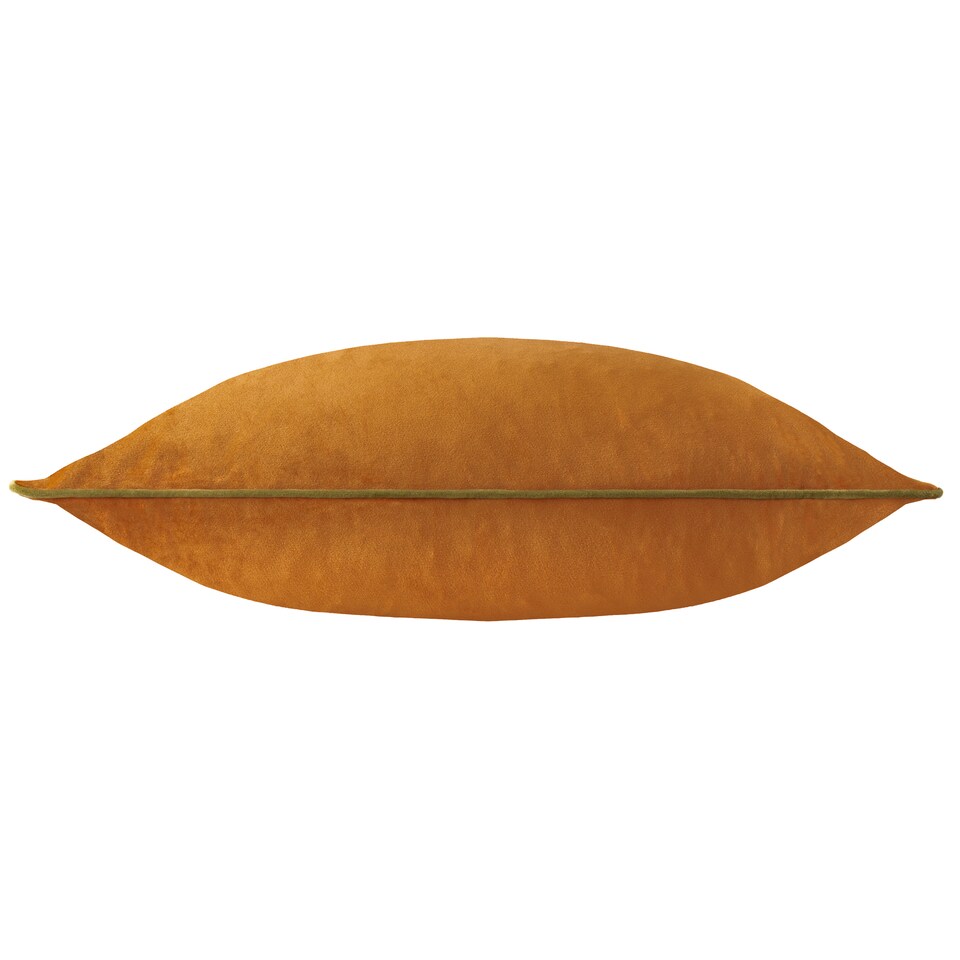 image 1 of Furn Meridian Velvet Cushion, Ginger/Olive, 45 x 45cm