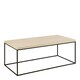 image 1 of Barossa Coffee Table with Light Oak Top & Black Steel Base 110x55x45cm
