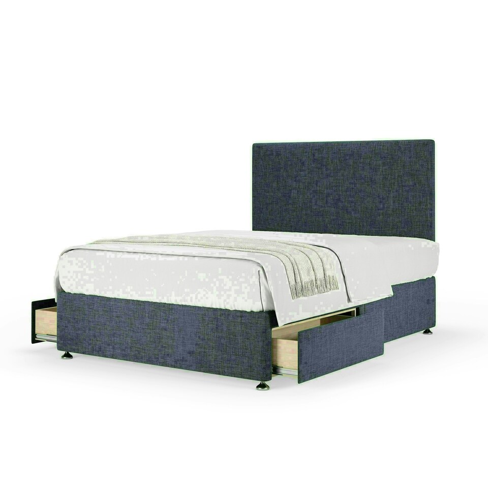 Midnight Linen 2 Drawer Divan Base and Valencia Headboard Small Double