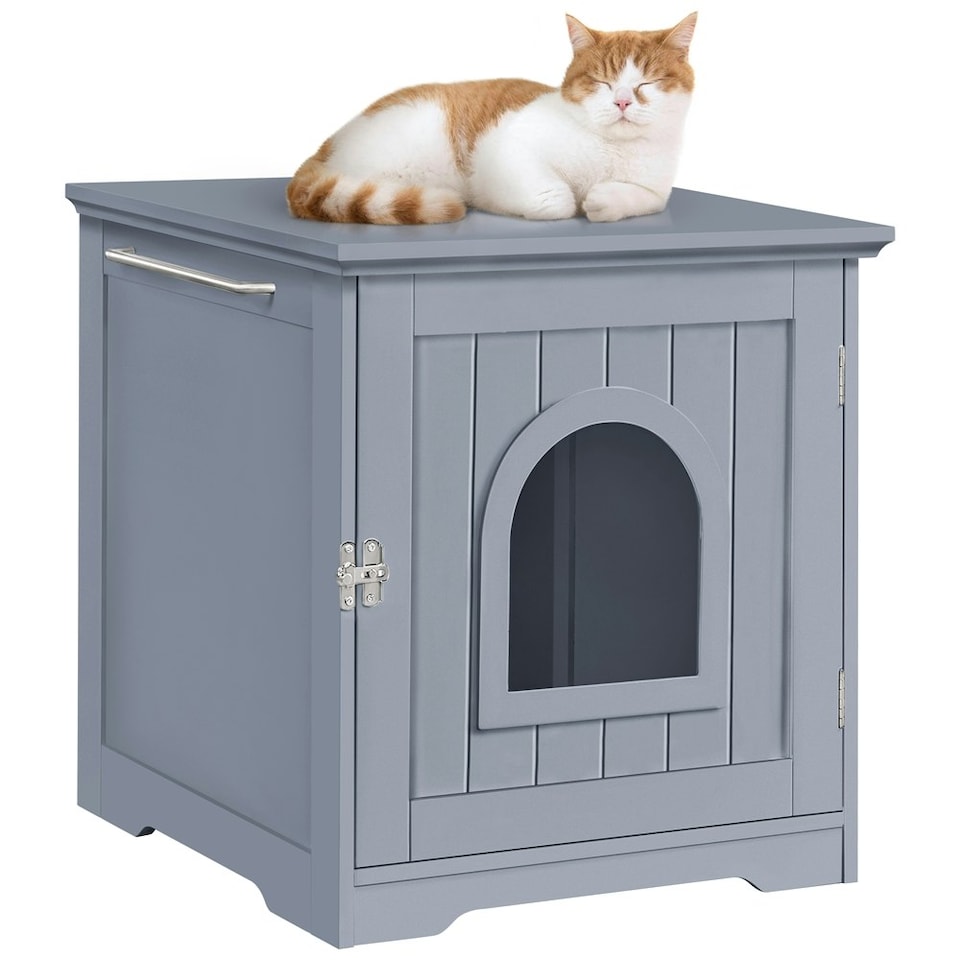 image 1 of Yaheetech Cat Litter Box Enclosures Grey | One Size