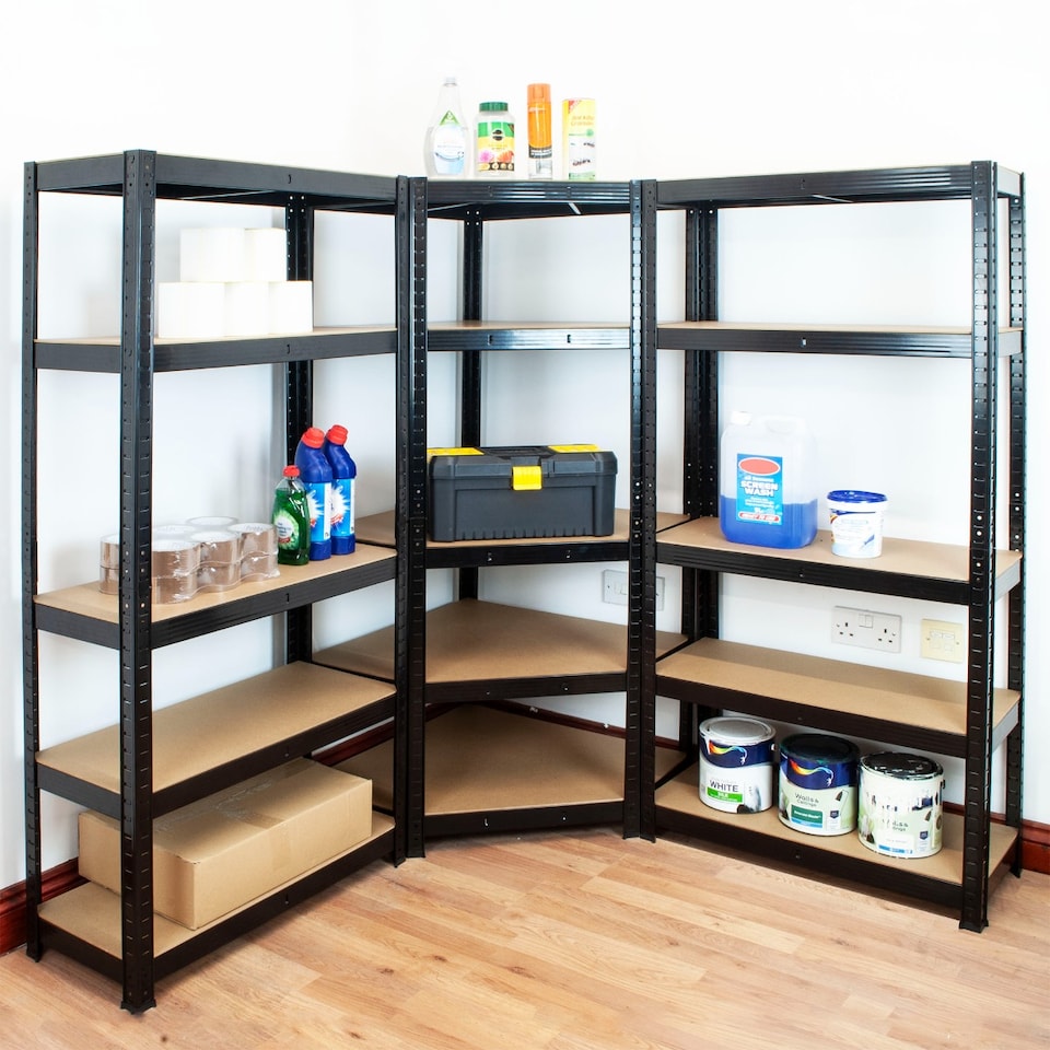 image 1 of TekBox Boltless Garage Corner Shelving Racking Set