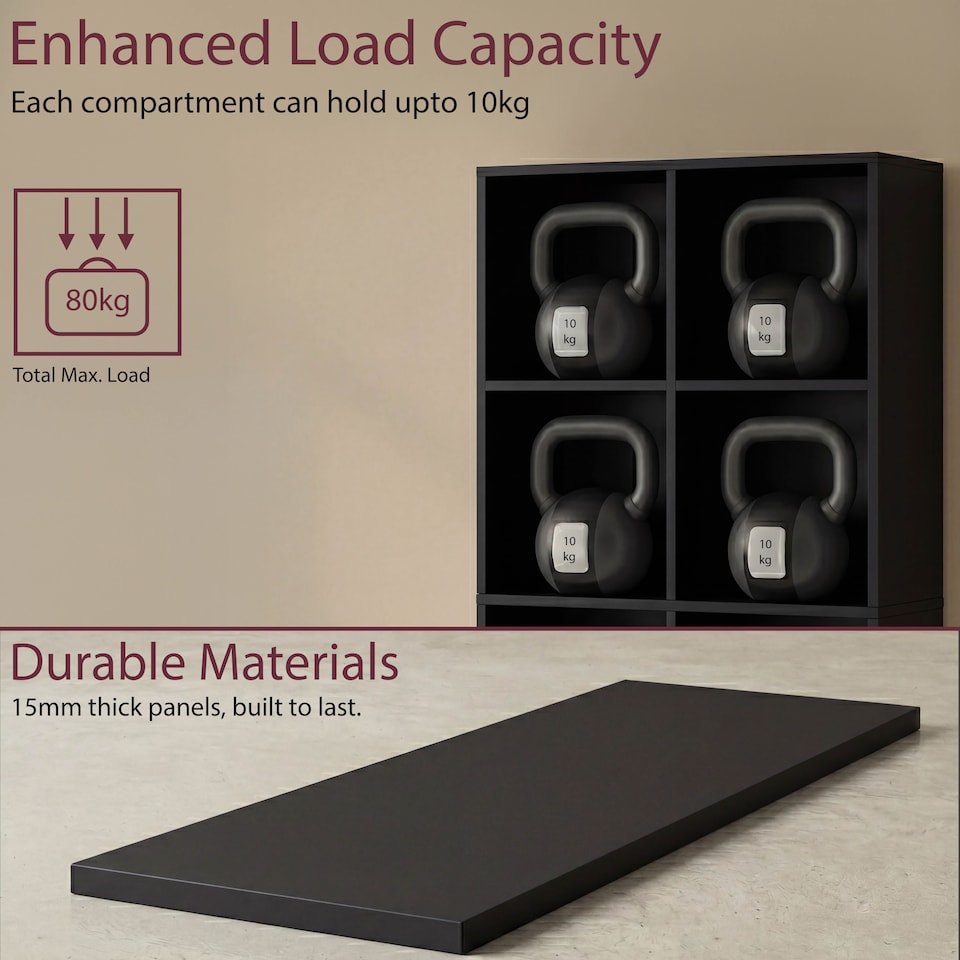 image 1 of Vida Designs 8 Cube Storage Unit, Black