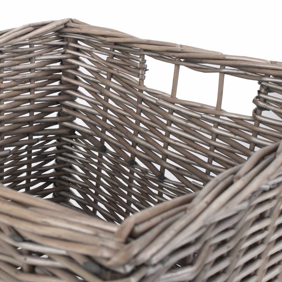 image 1 of Wicker Square Storage Basket | Brown | Brown | Not provided