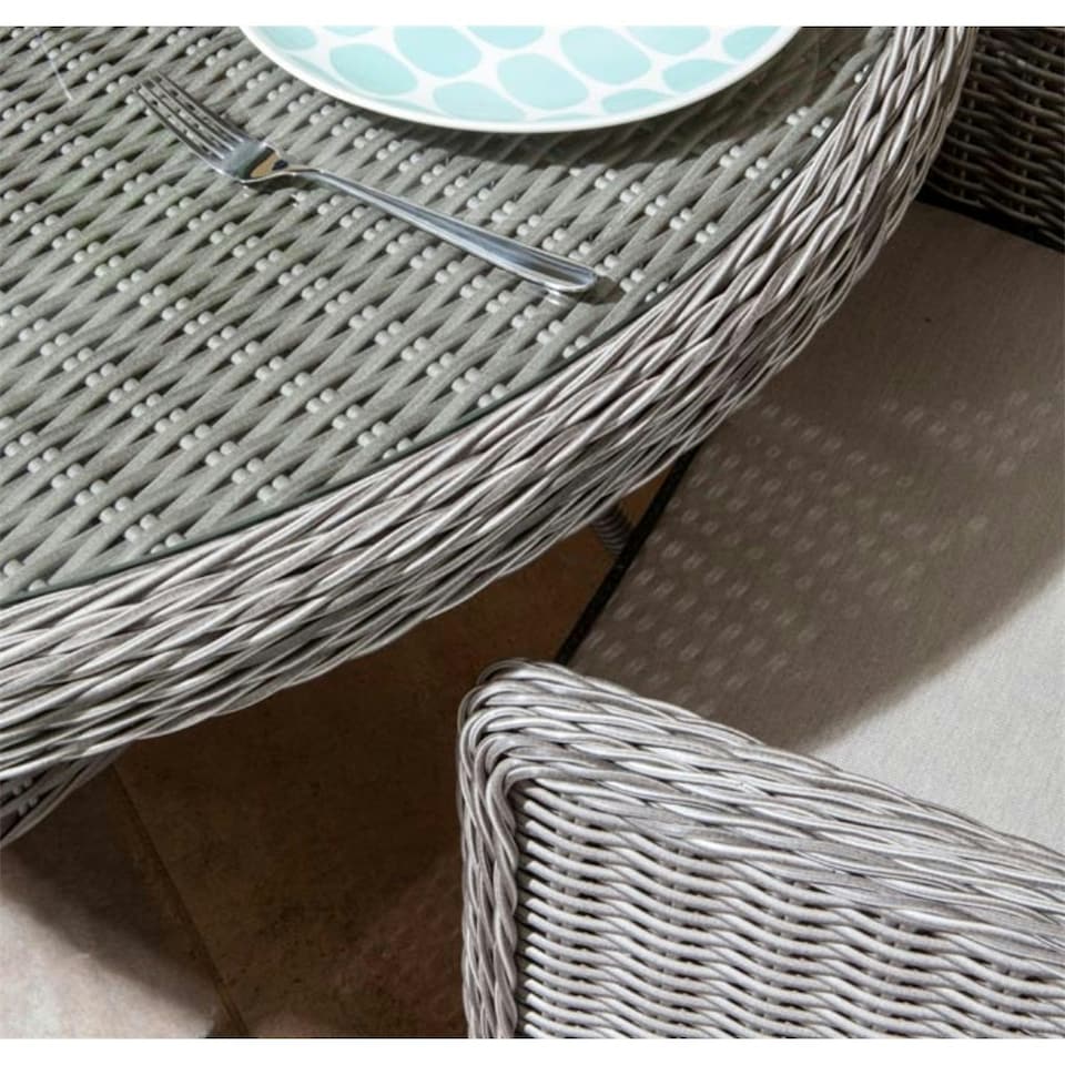 image 1 of 4 Seater Natural Stone Rattan Weave Garden Dining Set