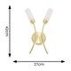 image 6 of ValueLights Maya Pair Brushed Gold 2 Arm Wall Light | Gold