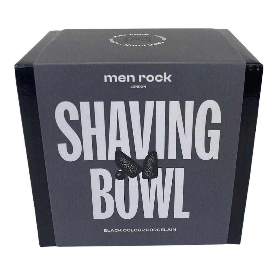 image 1 of Men Rock Porcelain Shaving Bowl with Handle - Black Black
