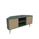 image 6 of Decorotika Lesson 120 cm Corner TV Unit for TVs up to 51 inches with Cabinets and Open Shelves | Green | Silva Green and Rattan Pattern | One Size | 1