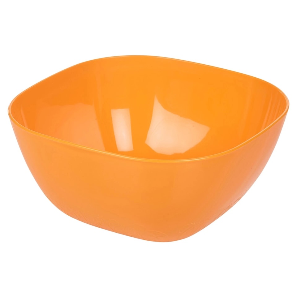 image 1 of Large Durable Plastic Salad Serving Bowl Microwave Dishwasher Food Safe | Orange | Orange | 1