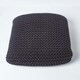 image 3 of Homescapes Black Square Cotton Knitted Pouffe Floor Cushion | Black | 70 x 20 cm