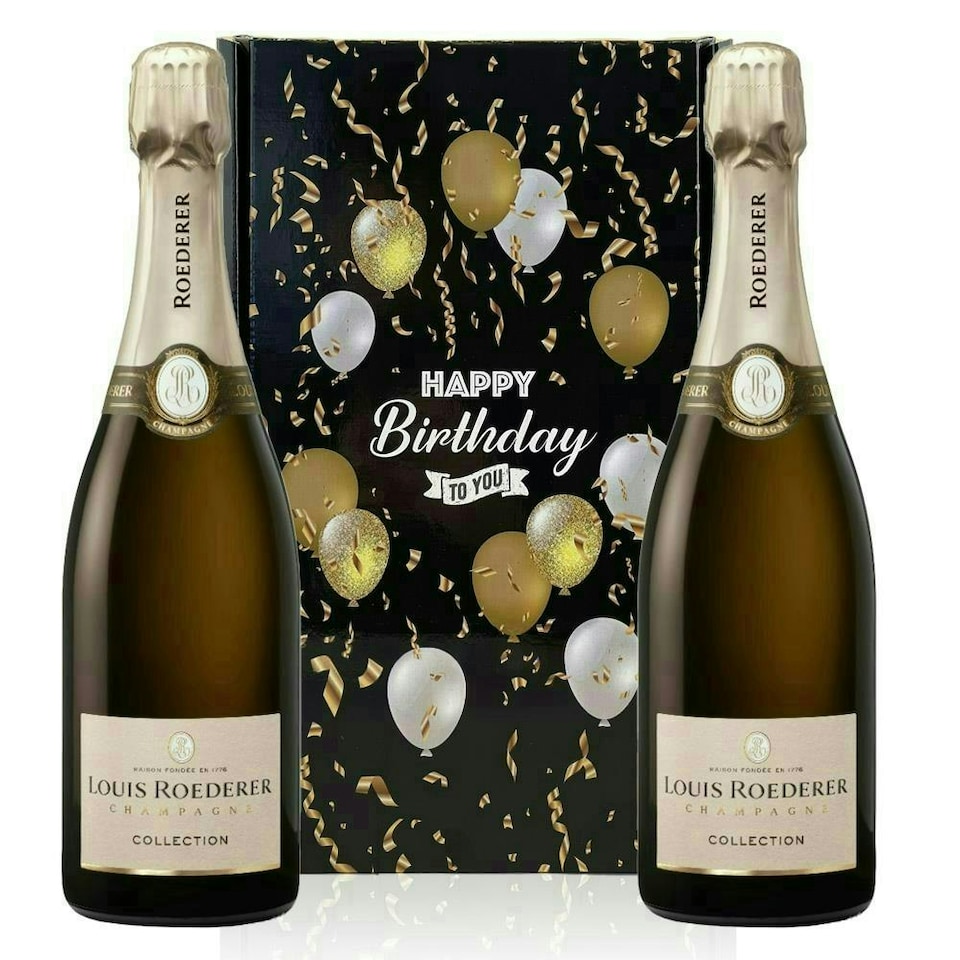 Louis Roederer Collection Brut Champagne, Happy Birthday Twin Gift Box (Case of 2, 75cl) 12.5% abv