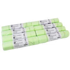 The Caddy Company 10 Litre Tie Handle Compostable Food Waste Bin Bags - 8 Rolls