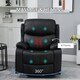 image 3 of HOMCOM Massage Recliner Chair Manual Reclining Chair with Footrest Remote Black