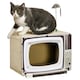 image 1 of PawHut TV-Shaped Cat House, Cardboard with Scratcher Catnip Toy Mouse