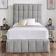 image 3 of 5ft King Size Grey,Ottoman Lift Up Storage Tall Headend Boucle Soft Fabric Upholstered Bed Frame