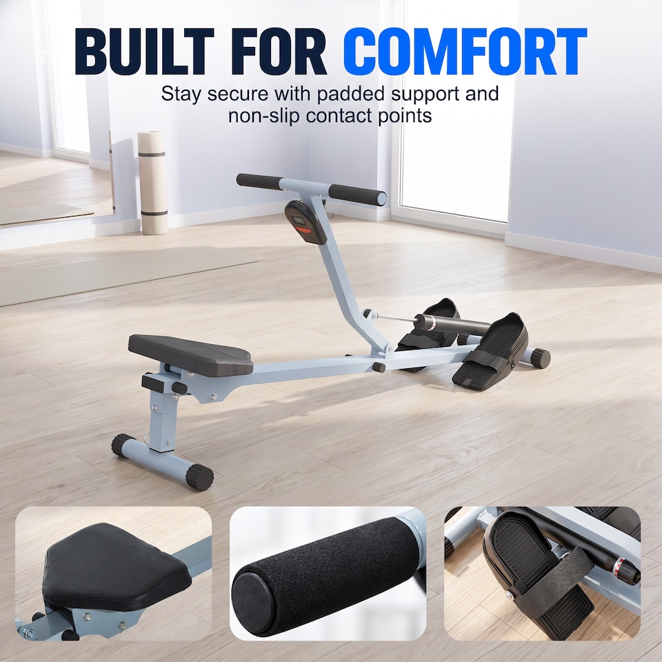 image 1 of HOMCOM 12 Level Fitness Rowing Machine Cardio Fitness Workout and Gym Training