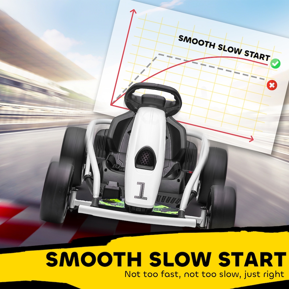 image 1 of HOMCOM 24V Electric Go Kart for Kids with Music, Horn Honking, Slow Start