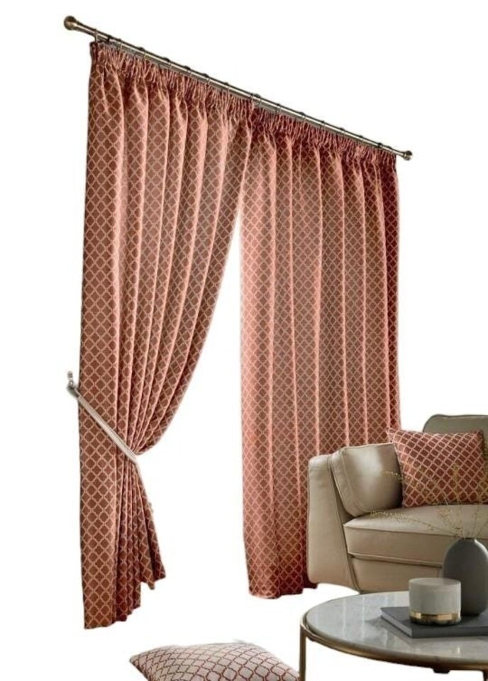 image 1 of Cotswold Pencil Pleat Curtain - Orange - 229 cm x 274 cm