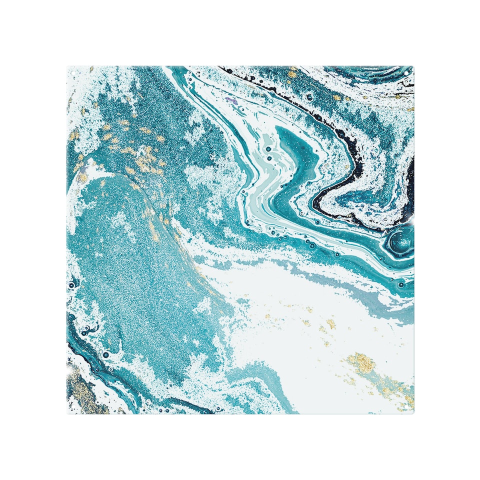 image 1 of Blue Marble Splash Back | White