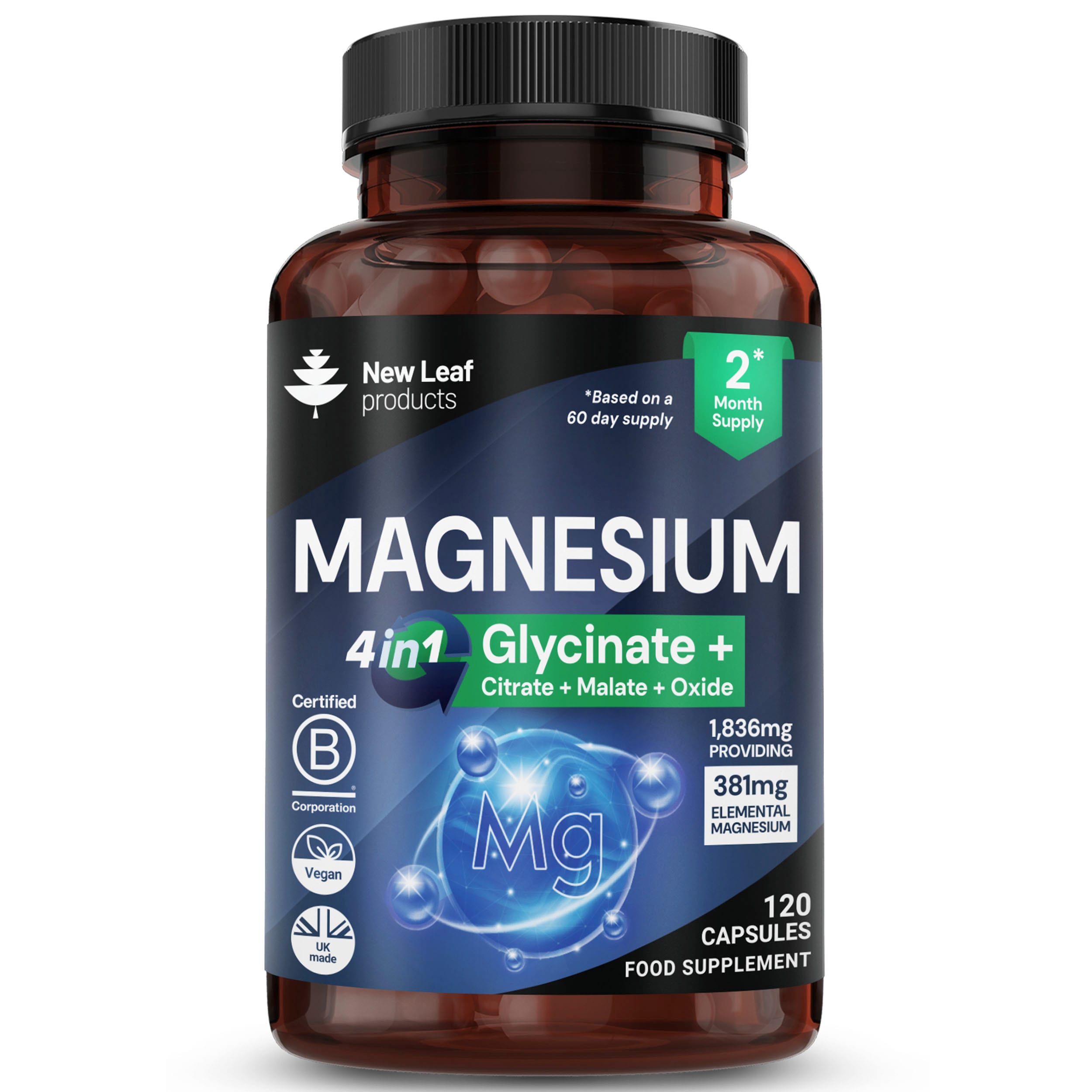 Magnesium Complex 4-in-1 1836mg Glycinate, Citrate, Malate+