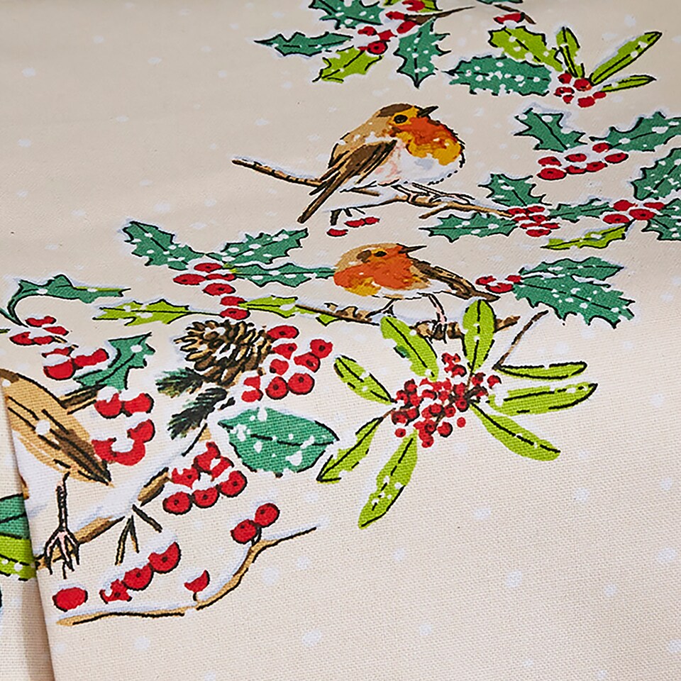 image 1 of Ulster Weavers Christmas Robins Tea Towel - Cotton Green