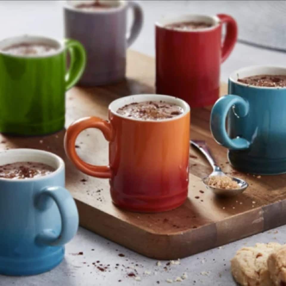 image 1 of Cooks Professional Set of 6 Espresso Cups - Multicoloured Mini Stoneware Mugs 100ml | Multi | 6