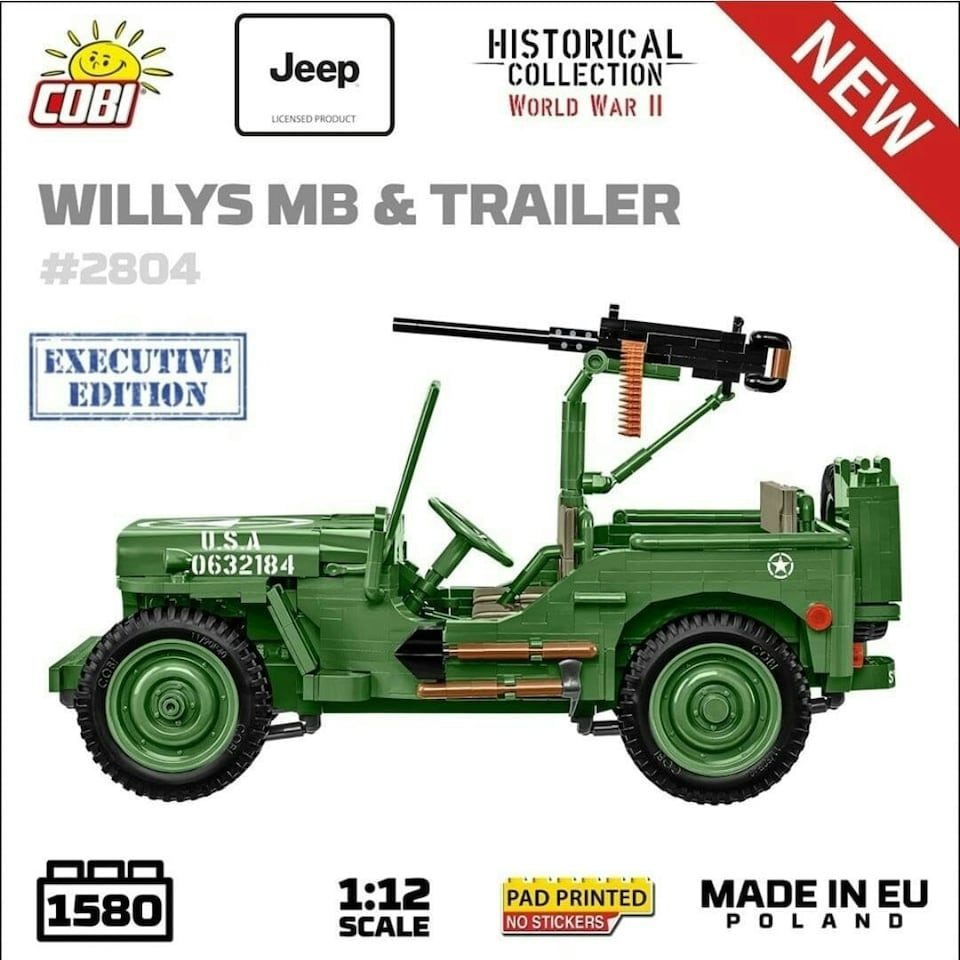 image 1 of Willys MB - COBI 2804 - 1580 brick Jeep model - Executive Edition