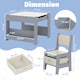 image 2 of COSTWAY Kids Table & Chairs Set 4 in 1 Toddler Table Grey