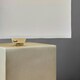 image 2 of ValueLights Modern Brushed Chrome Cube Touch Dimmer Bedside Table Lamp With White Shade
