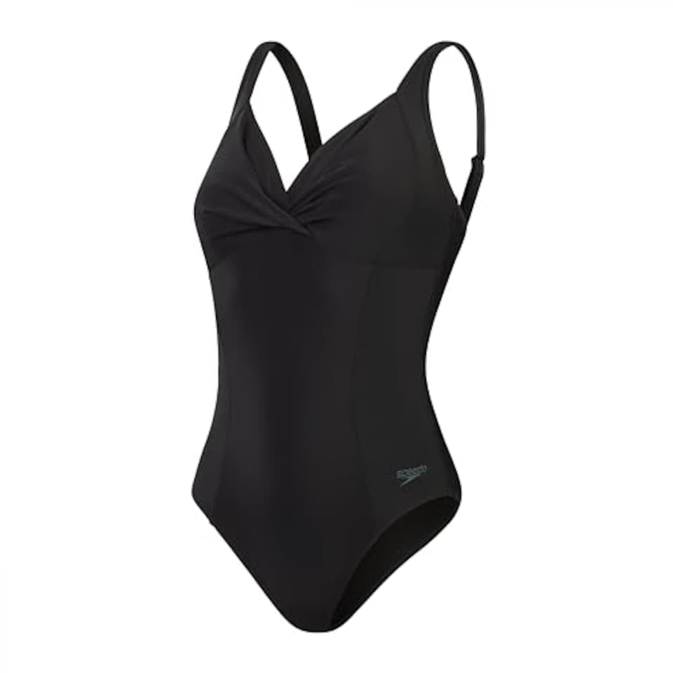 image 1 of Speedo Women's Shaping Cross Knot One Piece Swimsuit | Shapewear | Beach And Holiday Swimwear Swimwear, Black, 10