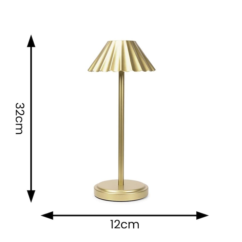 image 1 of ValueLights Avery Gold Rechargeable Table Lamp & Integrated Bulb | Black