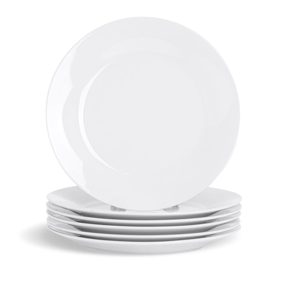 image 1 of Argon Tableware Classic White Dessert Plates - 19cm - Pack of 6 | White | White