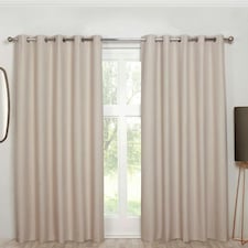 Sundour Cosmos Eyelet Curtains Natural Cream | 66x54"