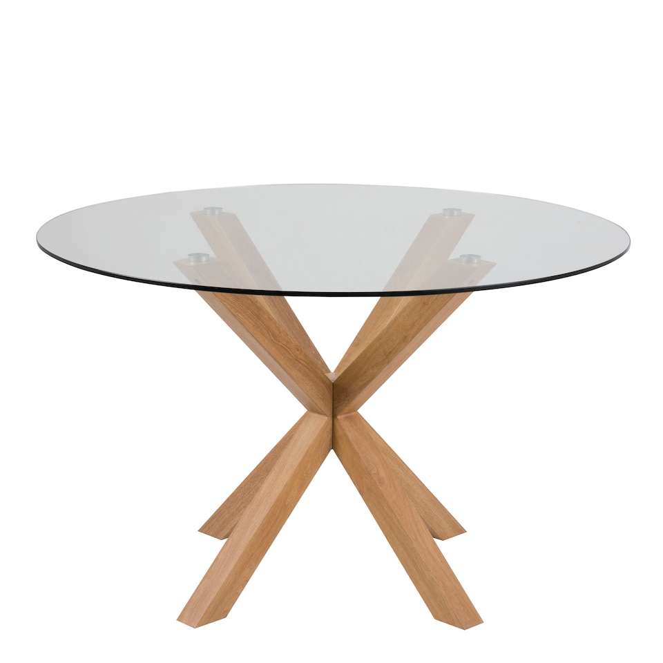image 1 of Heaven Round Dining Table with Glass Top 119x75.5cm