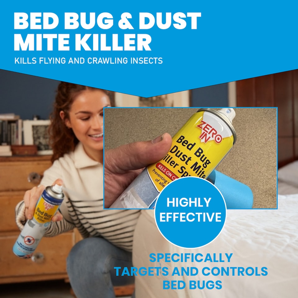 image 1 of Zero In Bed Bug and Dust Mite Killer Spray Household Pest Control 300ml
