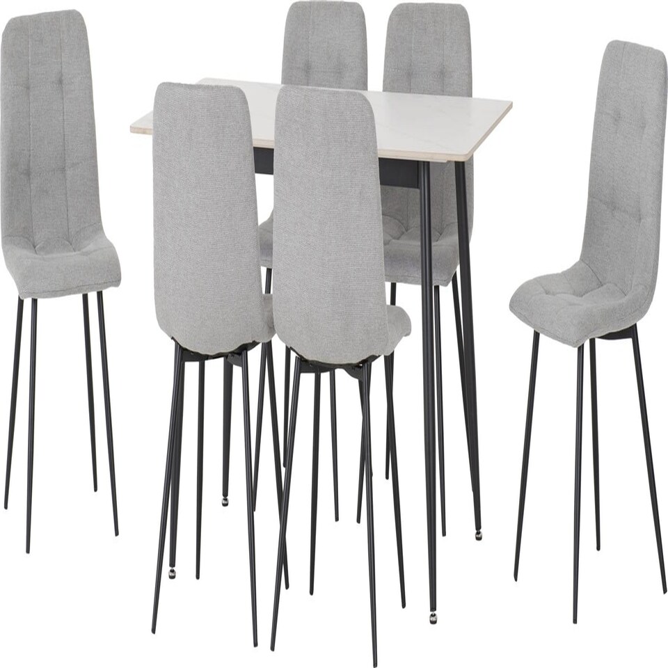 image 1 of Fenton Dining Set with 6 Chairs Green | Olive Green