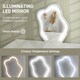 image 8 of HOMCOM Dressing Table with LED Leaf Shape Mirror and 5 Drawers, White White