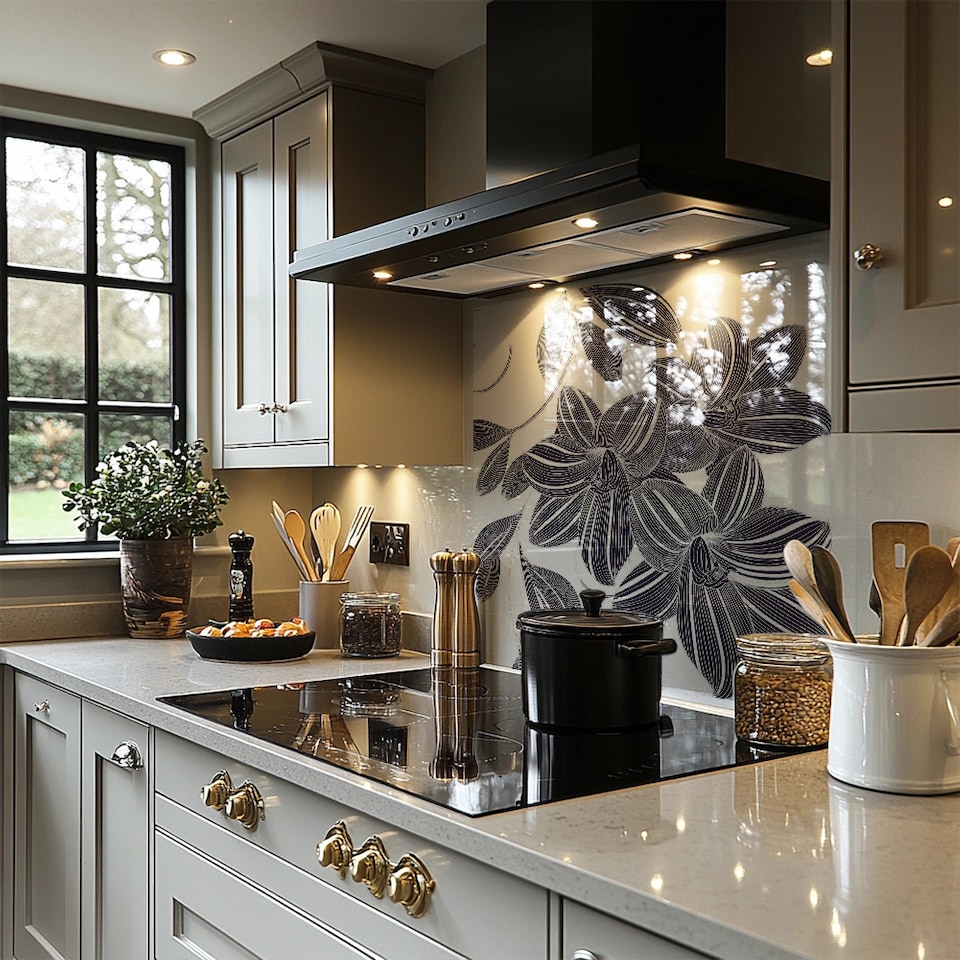 image 1 of Orchids Splash Back | White