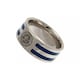 image 3 of Leicester City FC Striped Ring - Silver/Blue Stripe - U