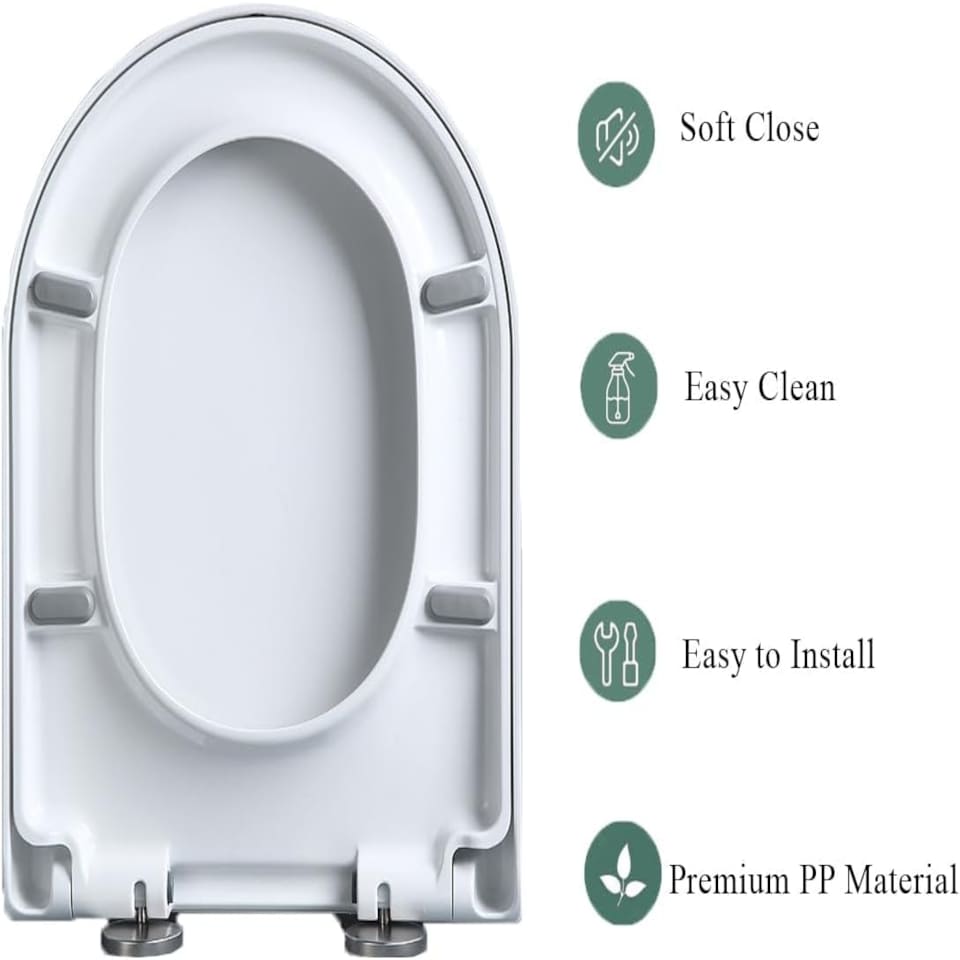 image 1 of Soft Close Toilet Seat | Easy To Install | Hygiene+ | Easy Clean | D shape