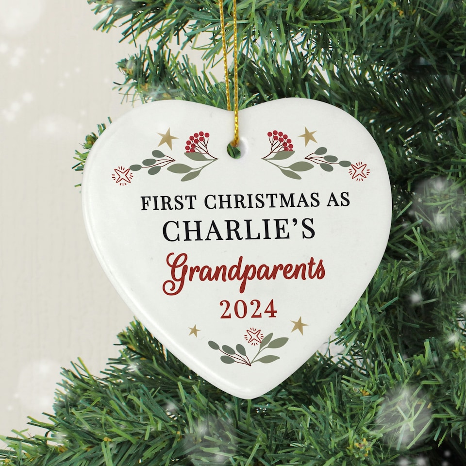 image 1 of Personalised First Christmas As Grandparents Tree Decoration